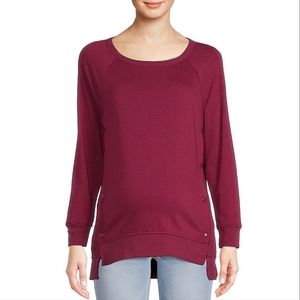Time and Tru • Maroon • Side Snap • Maternity Sweatshirt